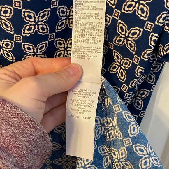 J. Crew Blue & White Geometric Top - Picture 7 of 8